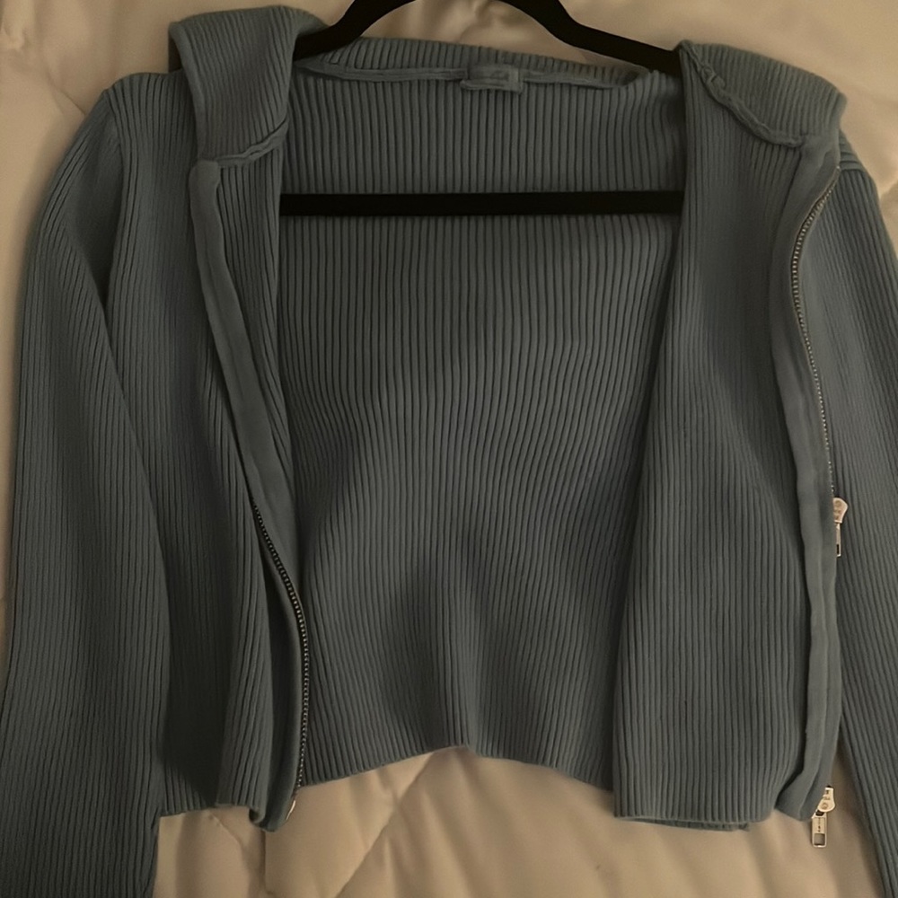 Small light blue zip up hoodie